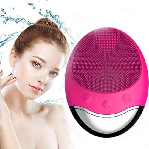 Sonic Facial Cleansing Brush Electric Wireless Charging Face Cleanser Skin Massager Soft Silicone Bamboo Charcoal Waterproof