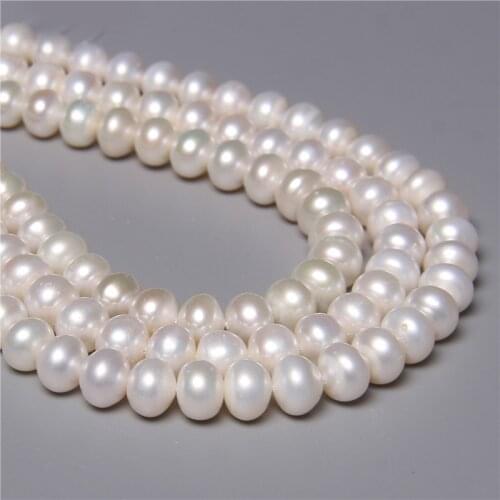 High Quality 100% Real Natural Pearl Bead Freshwater White Bread Pearl Loose Bead For Jewelry Making DIY Bracelet Necklace 14"