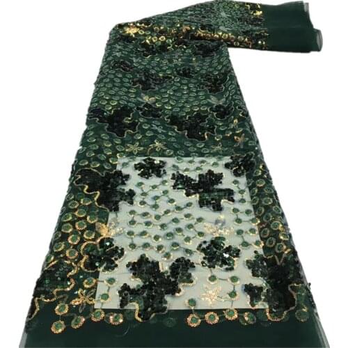 High Quality African Lace Fabric 2021 Nigerian Lace Fabrics Sequins Lace Fabric For Woman Dress 5 yards XX-105