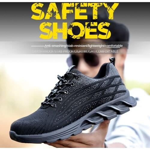 XPAY Safety Shoes Men Steel Toe Boots Indestructible Work Shoes for Men Lightweight Breathable Composite Mens Shoes Size 39-46