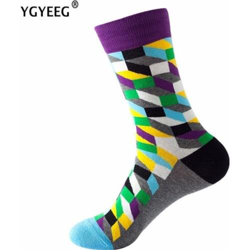 YGYEEG Funny Socks Men Cotton Women Novelty Casual Colorful Diamond Food Pattern Happy Fitness Workout Accessories Elastic Gift