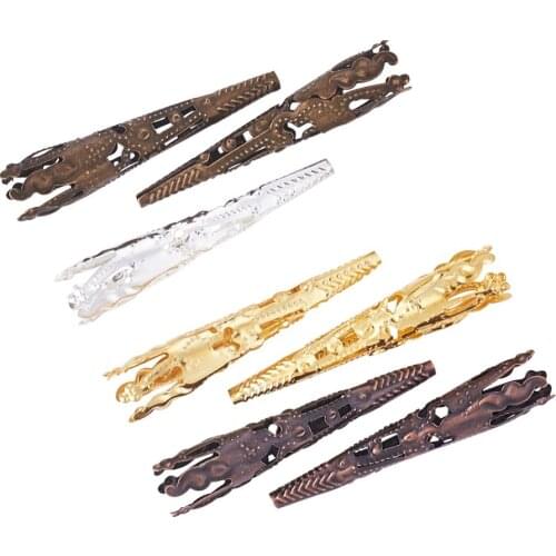 50pcs/lot Iron Bead Cones End Cap Alloy Caps Bead Hollow Bugle Bead for DIY Jewelry Making Finding Components Mixed Color 41x8mm