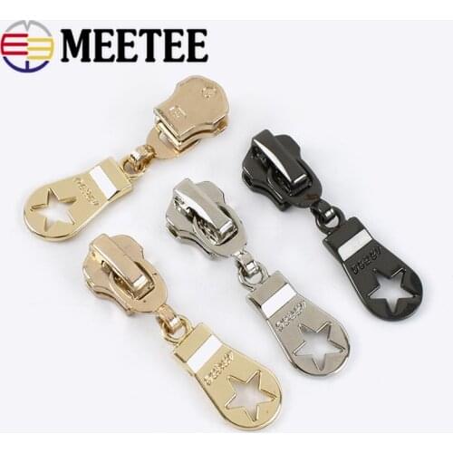 Meetee 5# 20pcs 25mm Zipper Sliders for Metal Zippers Auto Lock Zip Heads Coat Pocket Repair Kits Sewing Craft Accessories G2-2