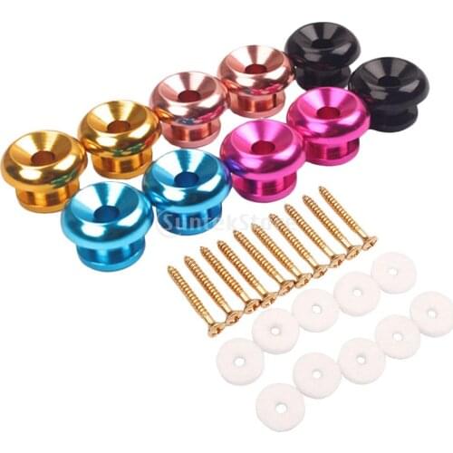 10pcs Metal Colorful Guitar Parts Strap Locks Button Screw Pins Pegs Kit for Electric Acoustic Guitar Bass Ukulele Luthiers Tool