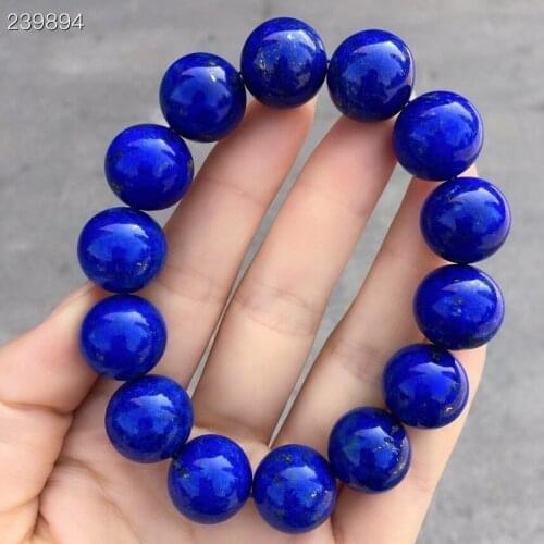 17.2mm Natural Lapis Lazuli Royal Blue Gemstone Women Men Bracelet Round Beads Men Fashion Stone AAAAAA
