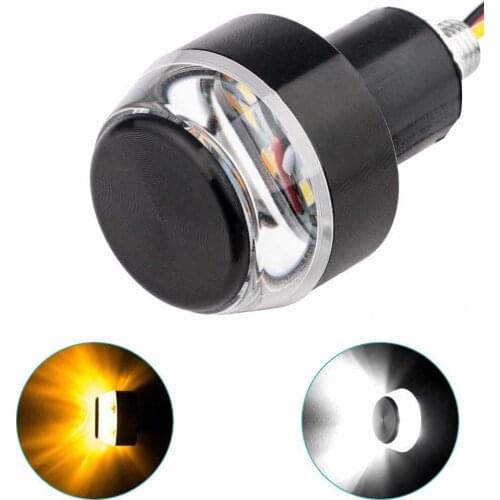 2pcs Motorcycle Decorative Light Motorcycle Turn Signal Light Handle Bar End Indicator Blinker Handlebar LED Lamp