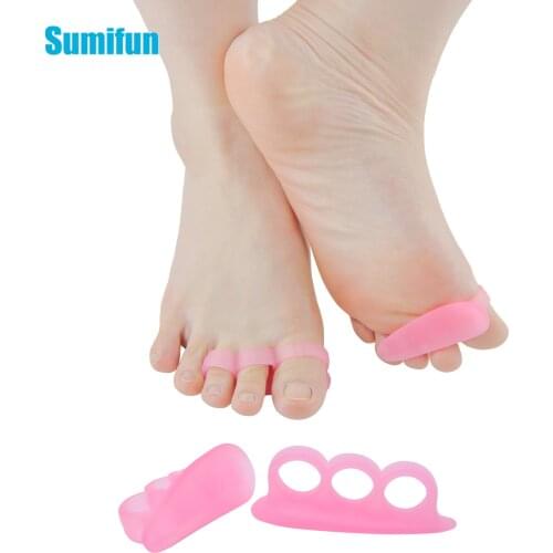 2Pcs Silicone Toe Finger Separator Thumb Spacers Foot Care Supports Tools Bunion Guard Protector Hallux Valgus Corrector Massage