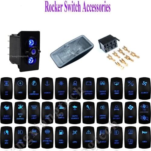20Pcs / lot , Car Boat Marine 5 Pins ON OFF SPST Blue Led Light Bar Switch Base for Carling Arb Narva Style Rocker Switch