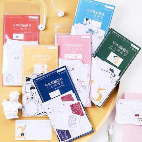 45Pcs/pack Cartoon Write-on Stickers Scrapbooking Creative Memo Pad Kawaii DIY journal decorative adhesive label stationery