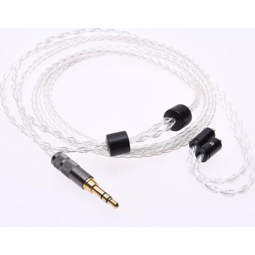 4ft Hi-end 8 Cores 5n Silver Plated Audio Headphone Upgrade Cable Compatible For SHURE SE846 SE535LTD SE535