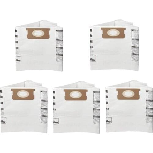 5 Pack Disposable Collection Filter Bags for Shop-Vac 9066200 10-14 Gallon Type F Type I, Replace Part 90662 and 90672
