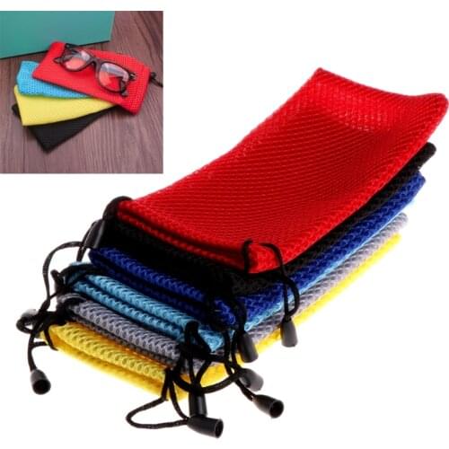 1Pcs/5Pcs Portable Mesh Plaid Sunglasses Eyeglasses Bag Glasses Case
