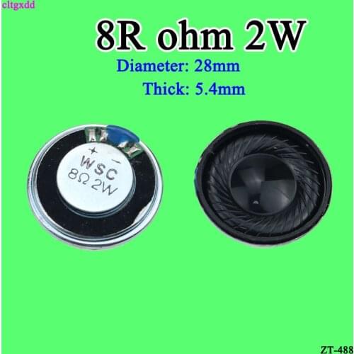 Cltgxdd 5pcs/lot New Ultra-thin Mini speaker 8 ohms 2 watt 2W 8R speaker Diameter 28MM 2.8CM thickness 5MM