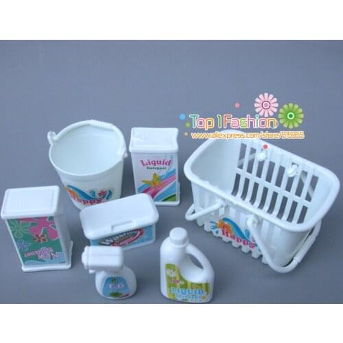 Kids play house toys Doll Accessories Handmade Dolls Plastic washing set For Barbie Dolls/Kali dolls