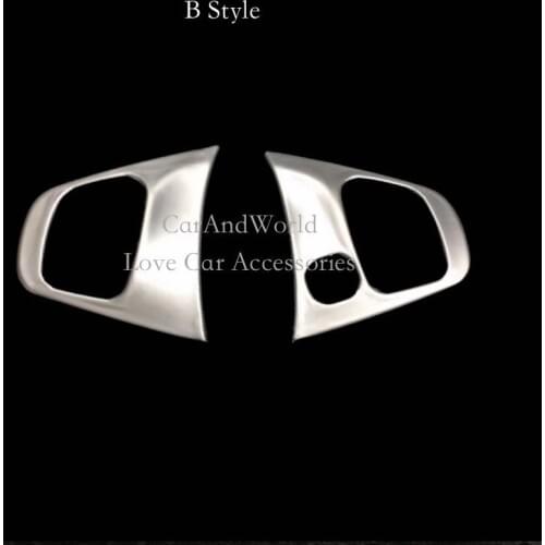 For Renault Captur 2013-2016 Steering wheel Switch Button cover Trim interior frame decorate ABS Chrome Car-styling Accessories