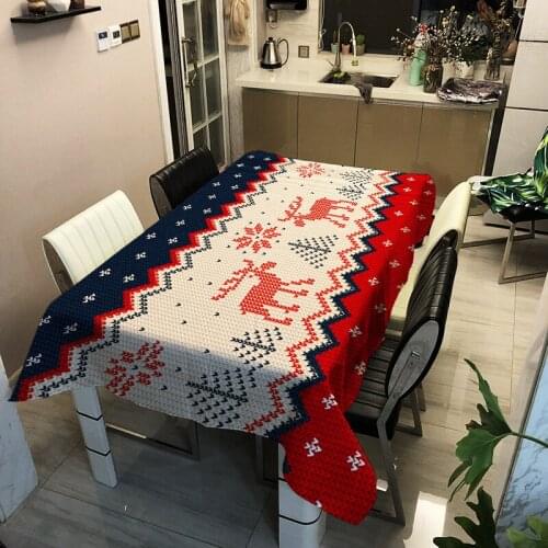 Home Green Red Geometric Kitchen Tablecloth Waterproof Dining Table Cloth Dinning Tea Table Cover Picnic Mat Home Wedding Decor