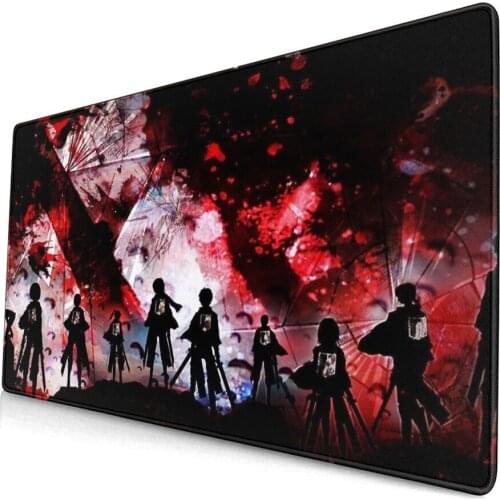Attack On Titan Anime Gaming Player Mouse Mat Computer Gaming Mousepad Anti-slip Natural Rubber with Locking Edge Mouse Mat