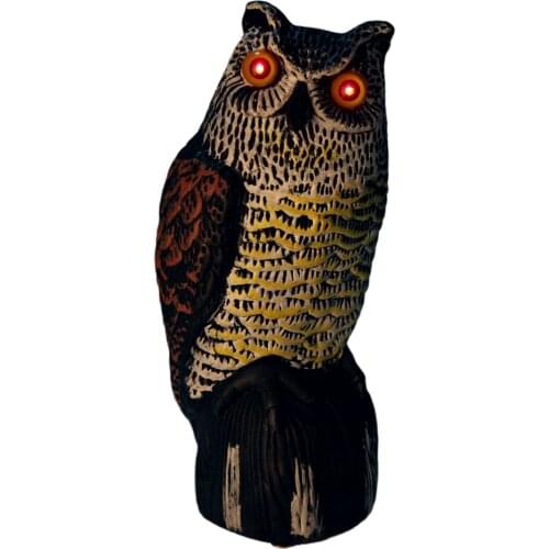Simulation Solar Power OWL To Scare Birds Scarecrow Fake Horned Owl Decoy Panel Blink Vocal Pest Repellent Ornament Garden Tools