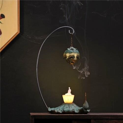 Ceramics Incense Burner Zen Chinese Retro Backflow Incense Burner Large Room Fragrance Perfume Oil Burner Home Decor DA60XXL