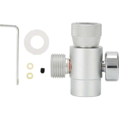CO2 Refill Adapter Connector Kit Silver Soda ASA CGA320 Connector with 3000psi Pressure Gauge