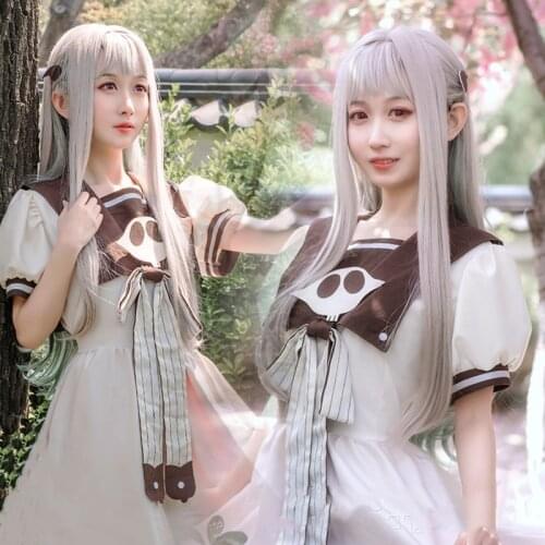 Anime Jibaku Shounen Hanako Kun Nene Yashiro Cosplay Costume Wig Women Dress for Halloween Party School Uniform