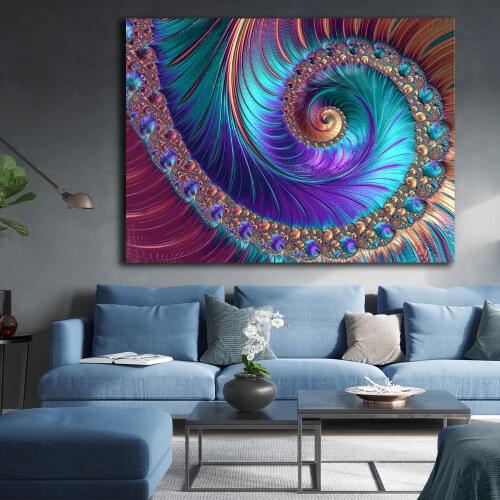 Embelish 1 Pieces Large Abstract Fractal Patterns Wall Picture Modern Home Decor Canvas Oil Painting Living Room Framed Posters