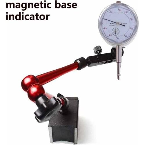 2 In 1 Kit 10mm Dial Indicator Magnetic Stand Base Holder 0-0.8mm Dial Test Indicator Comparator For Equipment Calibration Tool