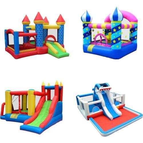 YLWCNN Large Inflatable Bouncer Trampoline With Obstacle Slide Outdoors Home Use PVC Oxford Christmas Gift Air Blower