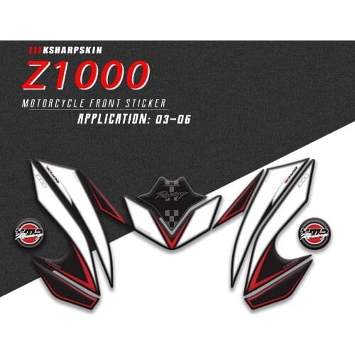 New sale Front Fairing Motorcycle Number Board 3D Gel Protector stickers decals for Kawasaki z1000 2003 2004 2005 2006 z 1000