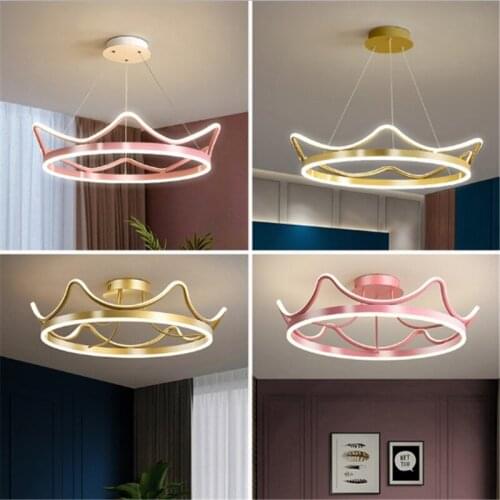 2021 new restaurant chandelier light luxury post-modern bedroom creative crown living room ring chandelier free shipping