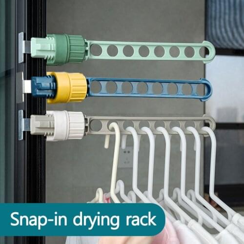 Window Frame Snap-On Drying Rack Household Dormitory 8-Hole Hangers For Clothes Laundry Organizer Hanger Storage Rack Organizer