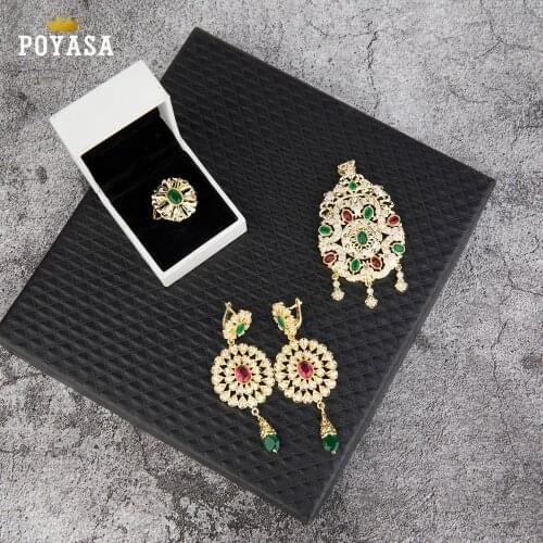 Moroccan Caftan wedding gold jewelry set fashion jewelry set copper high quality jewelry set