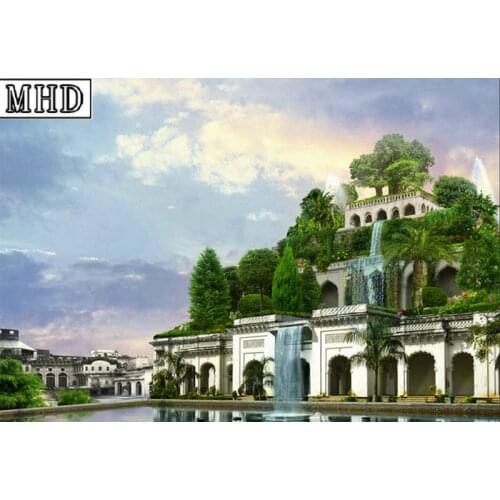 Full square Mountain architectural view 5d diy diamond painting cross stitch 3d diamond mosaic handmade artwork