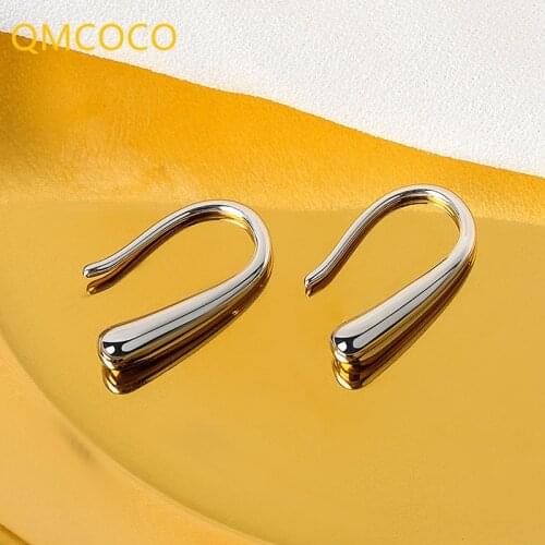 QMCOCO Personality Water Drop 925 Silver Earrings Small Cute Earring For Women Girl Birthday Party Jewelry Gifts