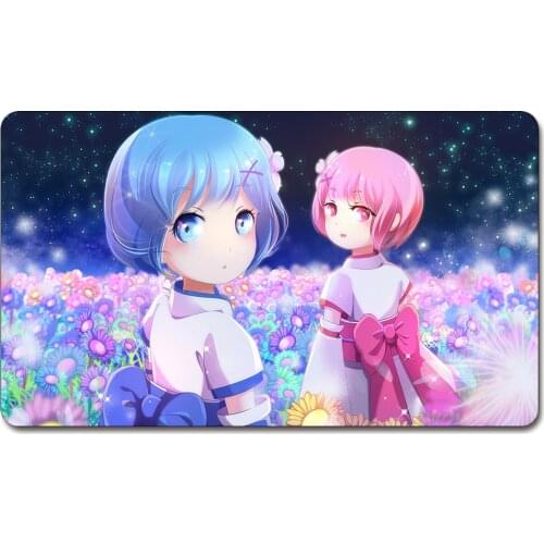 Ram Rem Re Zero Playmat) 525 Custom Anime Board Games Sexy Play Mat Card Games Custom Big Pad with Free Storage Bag
