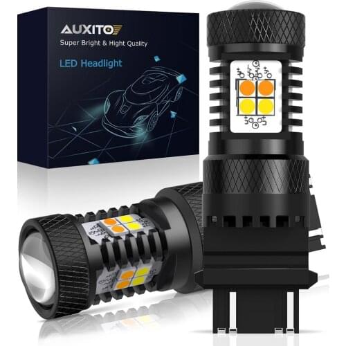 AUXITO 2x T25 P27/7W T20 7443 W21/5W W21W Led Bulb DRL Dual Color Turn Signal Lamp LED Car Parking Light Amber White