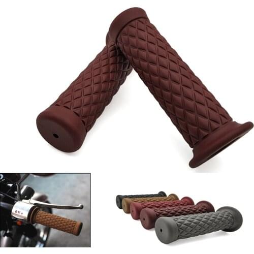 Universal 7/8'' vintage rubber motorcycle grip parts for cafe racer moto handlebar For Kawasaki KDX250 klx 250 kdx 125 KX65
