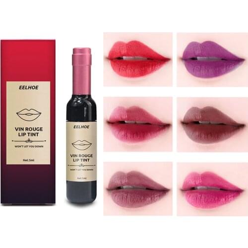 Wine Red Korean Style Lip Tint Baby Pink Lip For Women Makeup 6 colors Matte Liquid Lipstick Lip gloss red lips Cosmetic TSLM1