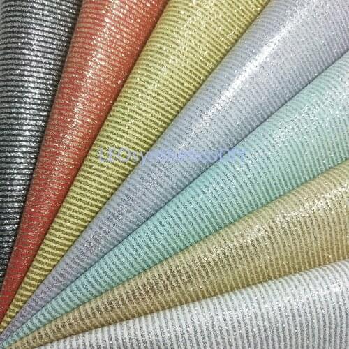 1PC 21X29CM Synthetic Letaher, Stripes Printed Faux Leather Fabric Sheets, Stripes Glitter Fabric Leather LEOsyntheticoDIY T218