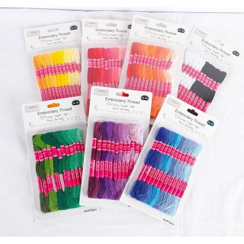 12PCS DIY Handmade Craft Gradient Thread Neeldwork Accessories For Cross Stitch Hand Embroidery Materials Supplies