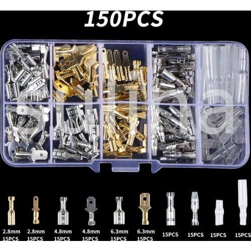 210PCS Insulated Male Female Wire Connector 2.8/4.8/6.3mm Electrical Wire Crimp Terminals Spade Connectors Assorted Kit