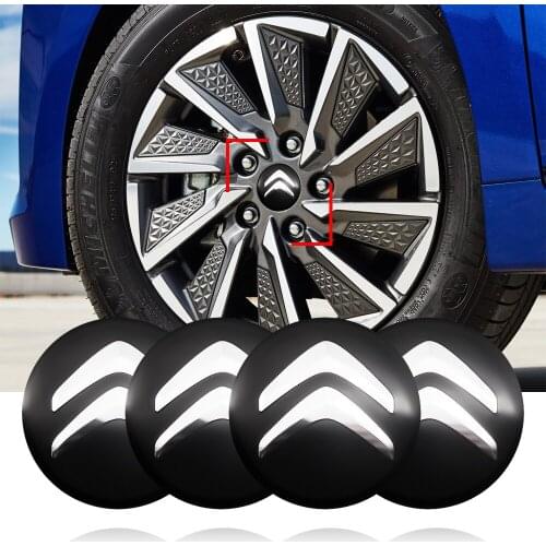 4PC Car Hub Cap Badge Stickers Wheel Center Emblem Decals For Citroen C4 C3 C5 Berlingo C4l Xantia DS3 Car Accessories Exterior