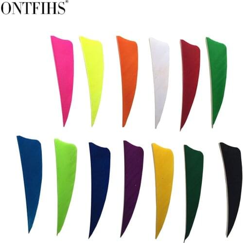 36pcs ONTFIHS 3 inch Fletching Arrow Feathers Shield Cut Archery Hunting Fletches Cut Arrow Feathers
