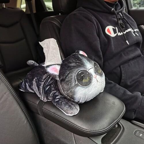 Car Accessories Sun Visor Tissue Paper Box Holder Universal Car Seat Back Pet Tissue Box with Elastic Band Creative Car Supplies