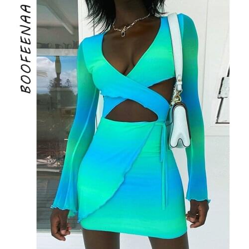 BOOFEENAA Long Sleeve Summer Dresses