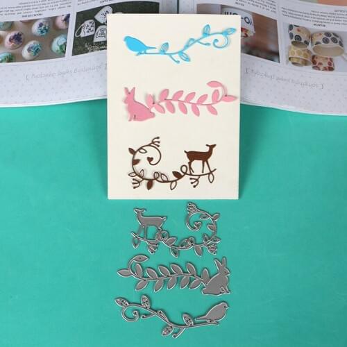 DUOFEN METAL CUTTING vine and deer rabbit and bird stencil for DIY papercraft projects Scrapbook Paper Album