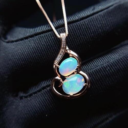 Elegant Gift for Anniversary Luxury Opal necklace pendant 100% Natural Pink Opal pendants 925 sterling silver jewellery
