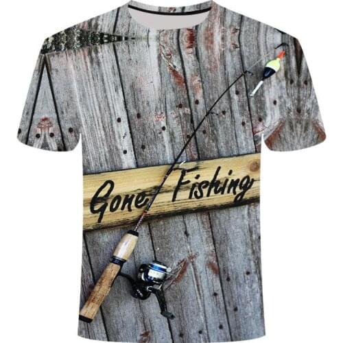 New 3D fishing rod t shirt Leisure t-shirt 3D funny fish Men and Women Printed tshirt Hip hop T-shirt Harajuku Asian size S-6XL