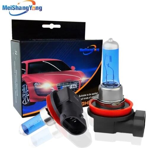 2PCS H11 55W Halogen Bulb White Quartz Glass Auto Fog Lights Lighting Car Driving Lamp Automobiles Light Source 12V 5000K