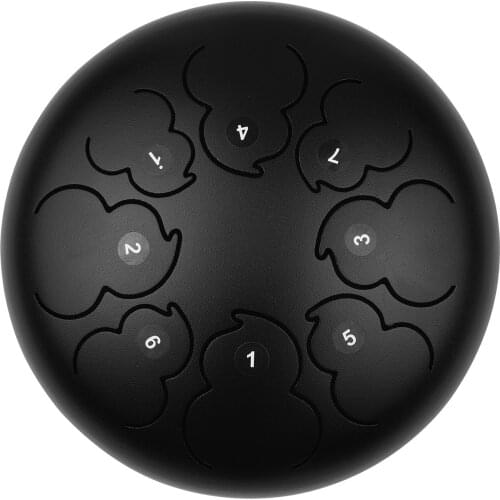 8-inch 8-Tone Steel Tongue Drum F Key Percussion Instrument Hand Pan Drum with Drum Mallets Carry Bag Music Book